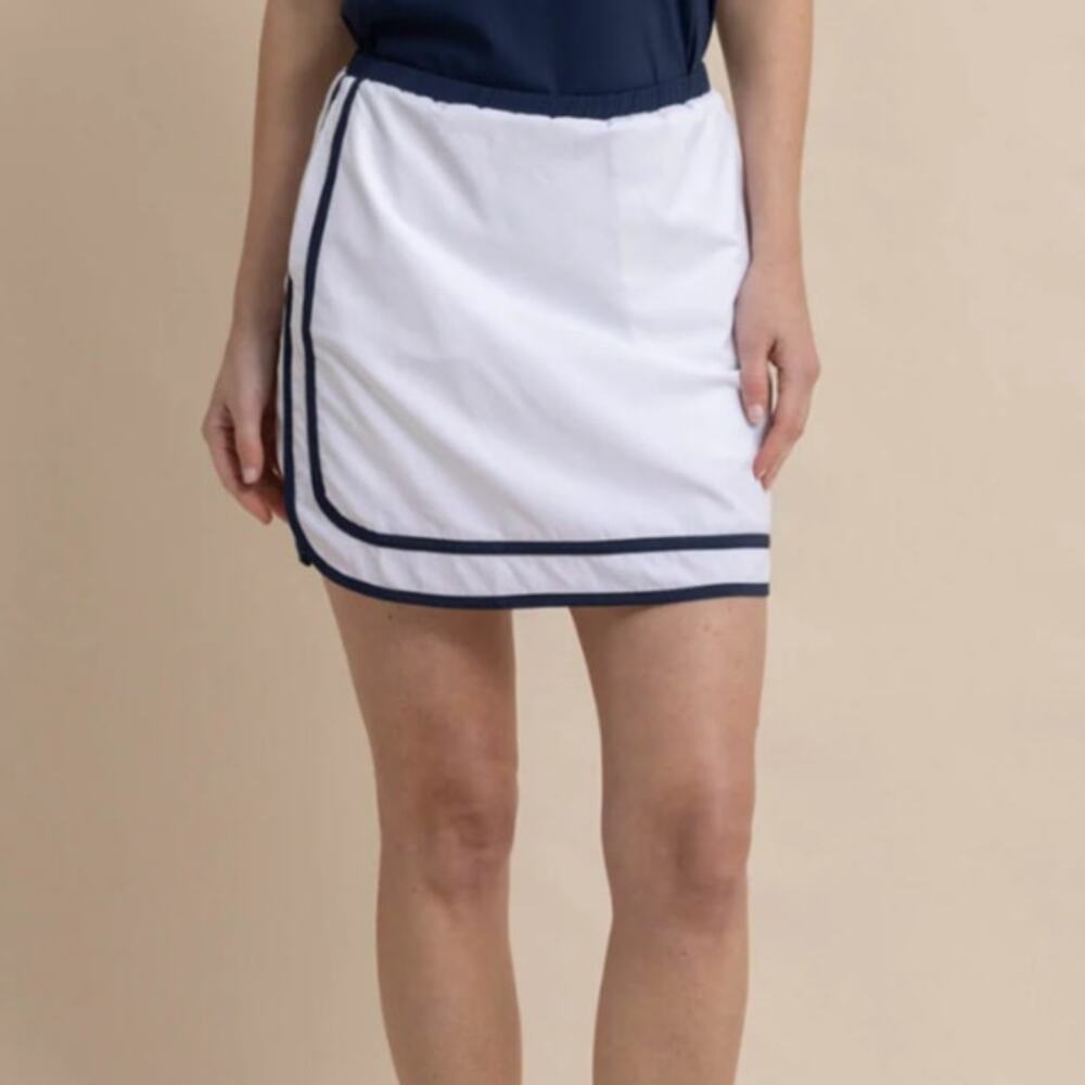 SOUTHERN TIDE Elaina Golf Skort Classic White Elastic Waist Active Women's XS